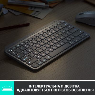 Клавиатура Logitech MX Keys Mini Wireless Illuminated UA Pale Grey (920-010499) | Зображення 7