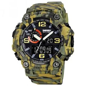 Годинник наручний чоловічий SKMEI 1520CMGN CAMO GREEN, годинник військовий чоловічий, для військовослужбовців. CS-999 Колір: камуфляж