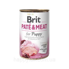 Вологий корм Brit Care Dog Pate and Meat Puppy для цуценят, курка та індичка, паштет 400 г