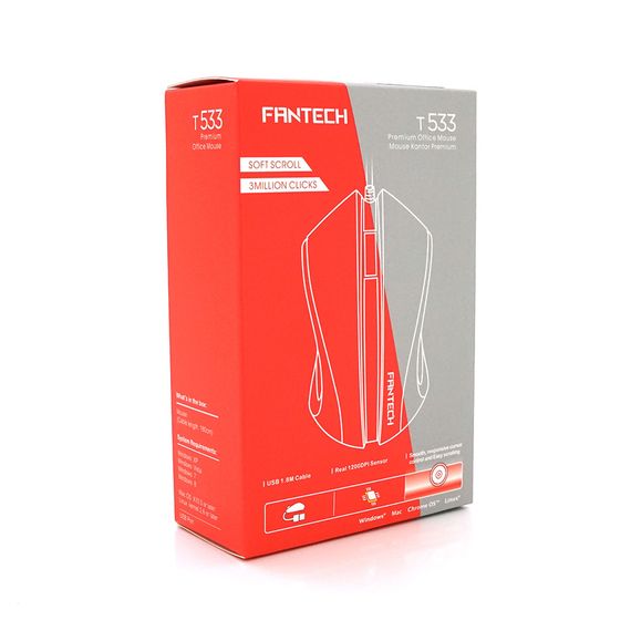 Мышь ведущая Fantech T533.3 кнопки, 1200 DPI, 1.8м, Win7/8/10 Mac OS, Black | Зображення 2