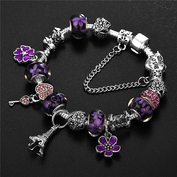 Жіночий браслет Primo Paris з шармами - Purple | Зображення 1