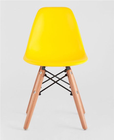 Стул детский Тауэр Вaby Eames DSW kids пластиковый желтый, ножки дерево бук | Зображення 4