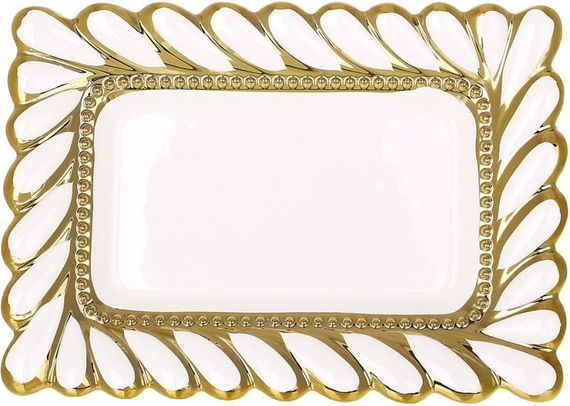 Блюда сервировочные 4шт Золотой Жемчуг 25х18см прямоугольные