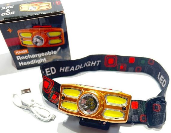 Налобный LED фонарь Headlight HX-209 XPE+COB акумуляторний универсальный фонарик | Зображення 5