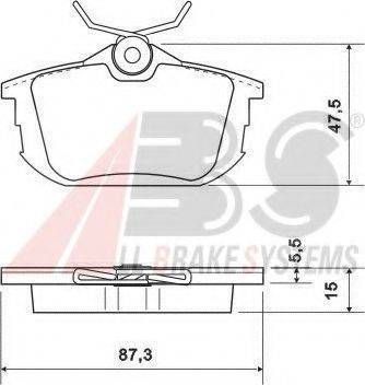 Колодка гальм. MITSUBISHI VOLVO CarismaS40V40 задн. (вир-во ABS) A.B.S. 36950 на MITSUBISHI CARISMA (DA_)