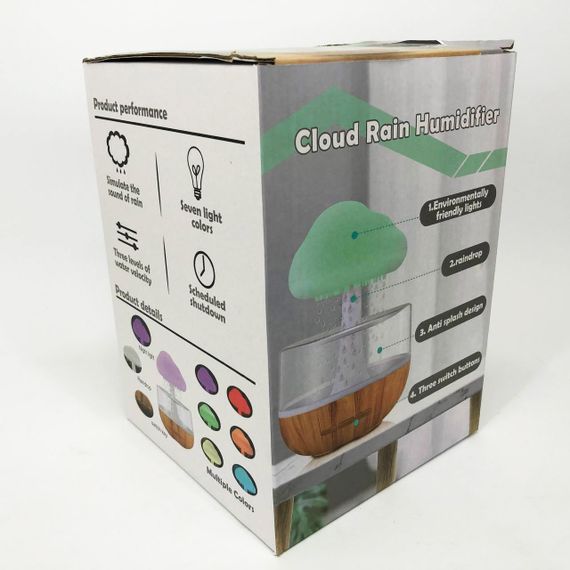Нічник-зволожувач з ефектом дощу Cloud Rain Humidifier, Аромадіфузор зволожувач повітря для дому | Зображення 6