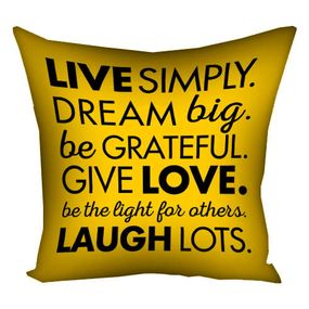 Подушка габардинова з принтом Live simply 30x30 (3P_EX022)