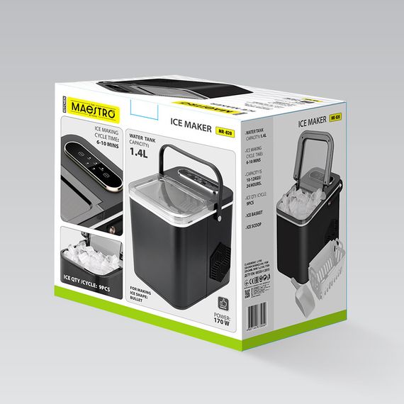 Льодогенератор Maestro MR-820 продуктивний генератор льоду для дому офісу та барів | Зображення 6