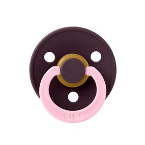 Соска пустушка BIBS Studio Colour Fusion Latex Round (кругла) 0-6 міс – Plum/Baby Pink