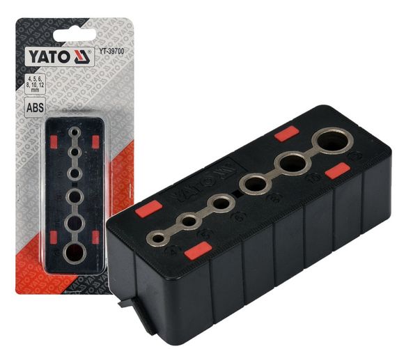 Шаблон для сверления отверстий 4, 5, 6, 8, 10, 12 мм ABS YATO YT-39700 | Зображення 2