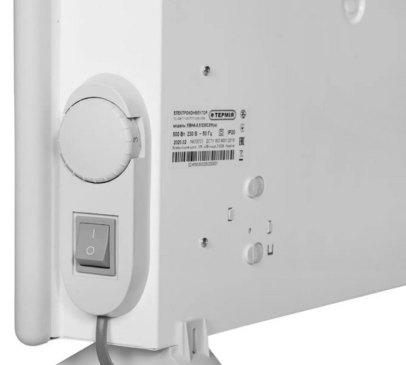 Електроконвектор 1500W метал білий ЕВНА-1,5/230 С2М(мби) ТЕРМІЯ | Зображення 2