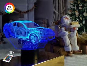 3D светильник ночник с пультом "Автомобиль 6" 3DTOYSLAMP