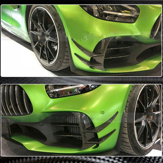 Накладки на передний бампер V1 (для GT R 2016-2019, Карбон) для Mercedes AMG GT C190/R190 | Зображення 3