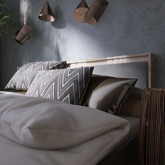 Ліжко двоспальне (ламельний каркас) Еверест Сіті-1600 200,5х168,8х82,6 см Дуб сонома/Графіт (EVR-071115) | Зображення 2