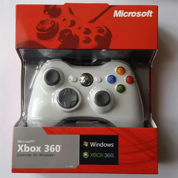 Джойстик дротовий геймпад X360 і ПК Controller Білий/Чорний | Зображення 1