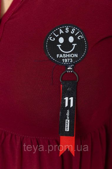 Плаття вільного крою колір бордовий розмір 5XL FA_007128 | Зображення 5