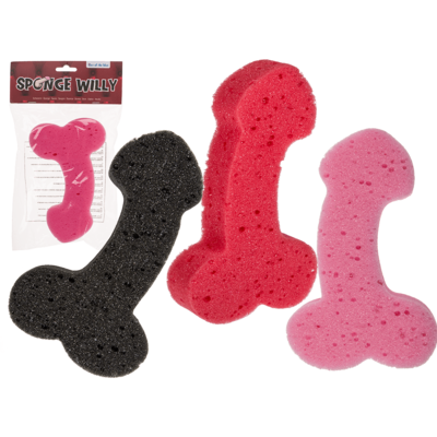 Губка для ванни Sponge Willy Red, 19 см Sex Aura | Зображення 1