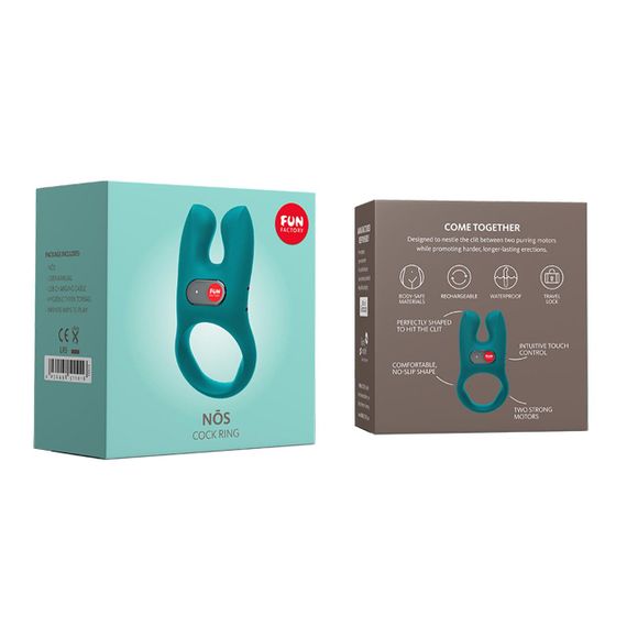 Ерекційне віброкільце з подвійною стимуляцією клітора Fun Factory NŌS deep sea blue, 2 мотори sexstyle | Зображення 5