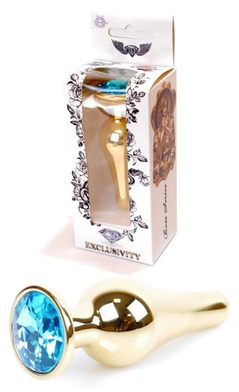 Анальний затор Boss Series - Jewellery Gold BUTT PLUG Light Blue, BS6400067 Sex Aura