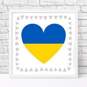 Постер у рамці Сердце Украины 30x30 см (WKMT_22U006_WH)