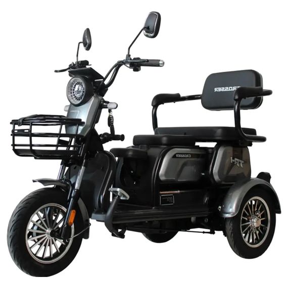 Электротрайк Crosser TR-1 LFP 1500W 76.8V 30Ah, трехколесный электроскутер, до 75 км, для взрослых и пожилых Сірий