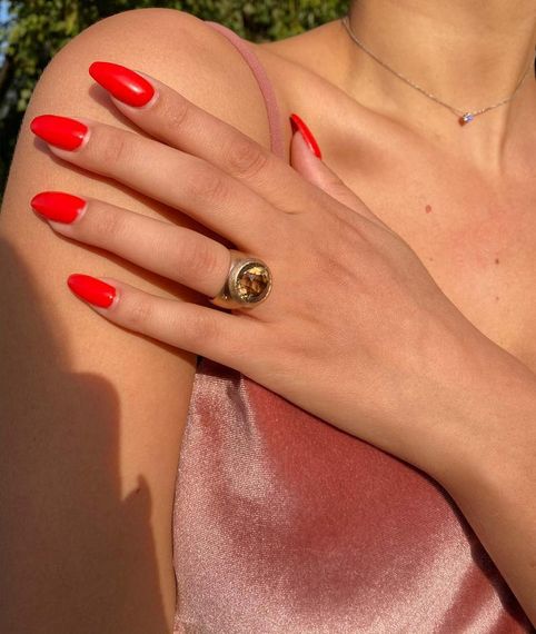 Кольцо из матового красного золота с Раухтопазом и бриллиантом 15.5 | Зображення 3