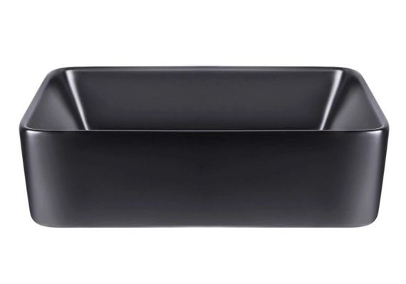 Комплект Qtap Tern: Раковина накладна прямокутна 480х370х135 мм Matt Black + Донний клапан PU03 (QT172074MBMBN47300) | Зображення 5