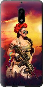 Чехол на Nokia 6 Украинка с оружием "5316u-898-17620"
