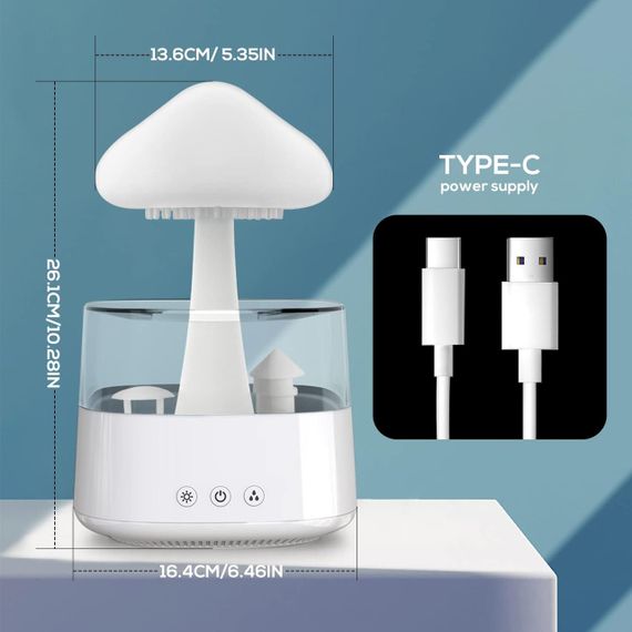 Ультразвуковий зволожувач повітря, дифузор — Грибок з ефектом дощу та зі зміною кольору, Raining Cloud | Зображення 3