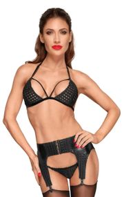 Пояс для чулок с перфорацией Noir Handmade F178 черный, S Sex Aura