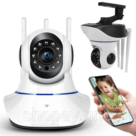 Беспроводная поворотная камера WIFI IP360 Elite Lux EL-Q5 на 5 антенн с датчиком движения и ночным видением