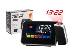 Настільний годинник метеостанція Vkstar DS-8190 з проектором часу, термометр, гігрометр Чорний