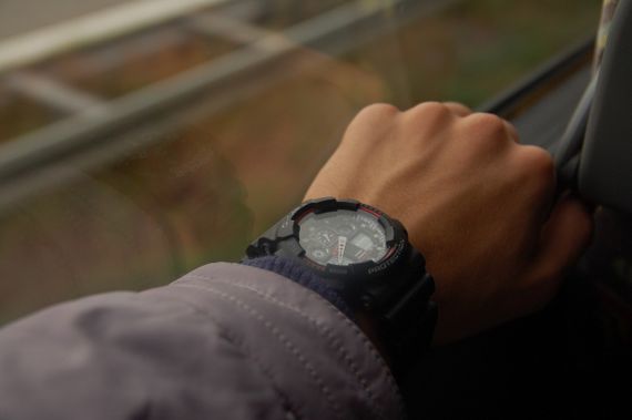 Годинники чоловічі удароміцні оригінальні наручні Японія Casio G-Shock GA-100-1A4ER з полімерним ремінцем | Зображення 8