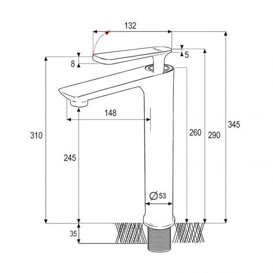 Змішувач для умивальника Frap F1052-57 | Зображення 1
