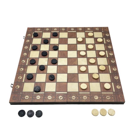 Набор настольных игр "Шахматы, нарды, шашки 3 в 1" Set1 NE-LG-11 игровое поле 40х40 см | Зображення 8