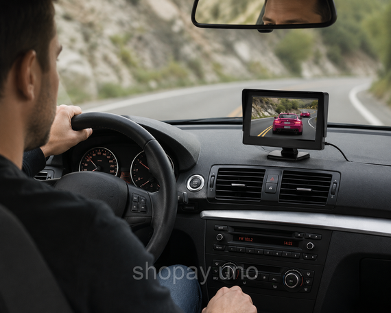 Дисплей LCD 4.3 дюйма для двух камер / Монитор для камеры заднего вида / Автомобильный монитор для камеры | Зображення 1