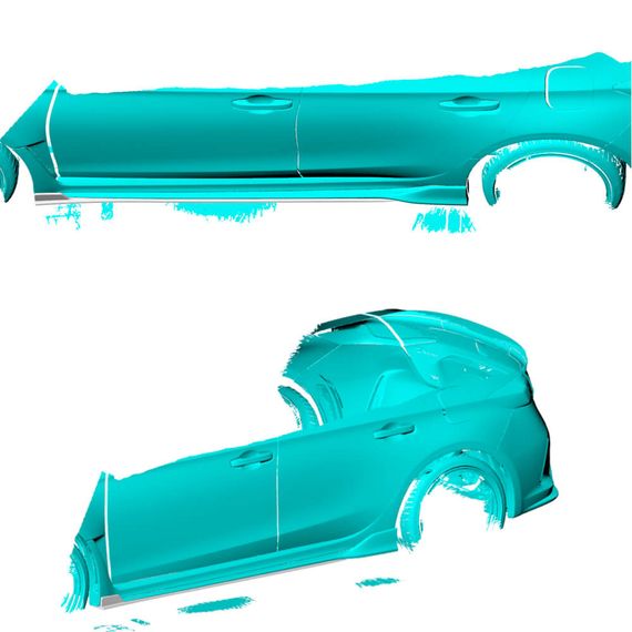 Боковые пороги (Карбон) для Honda Civic HB 2021- гг | Зображення 1