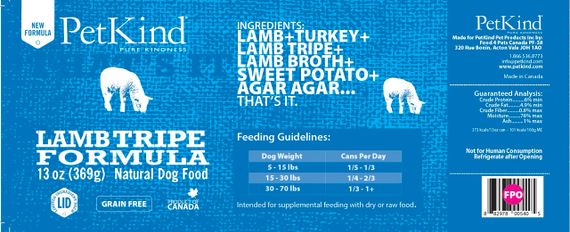 Вологий корм для собак з ягнятком та рубцем PetKind Lamb Tripe Formula, 369 гр | Зображення 1