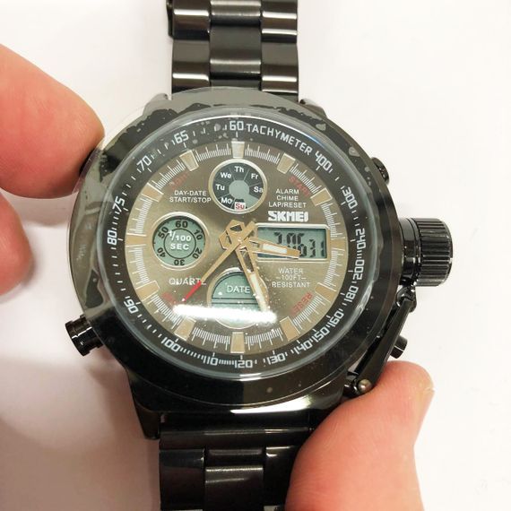 Стильні статусні наручні годинники стрілочні SKMEI, Наручні чоловічі годинники стильні ділові PJ-95 | Зображення 6