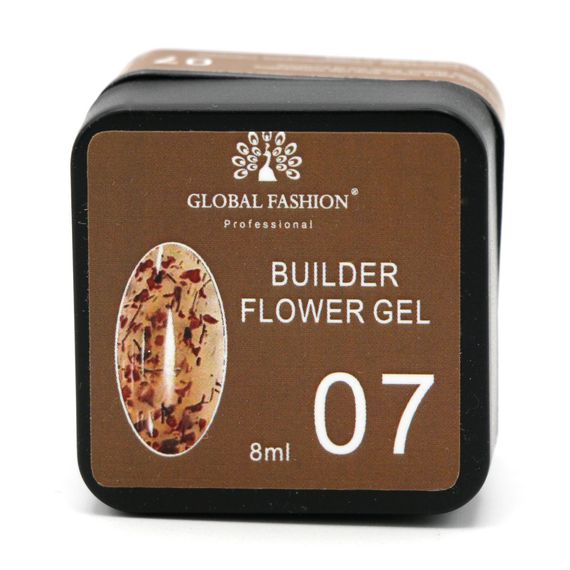 Гель для моделювання нігтів з додаванням сухоцвіту Flower Builder Gel №07, 8г