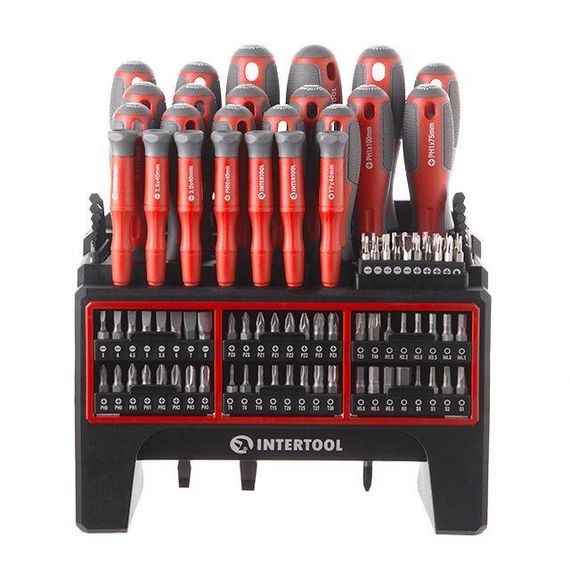 Набір викруток з комплектом насадок 114 од. INTERTOOL VT-3372 | Зображення 1