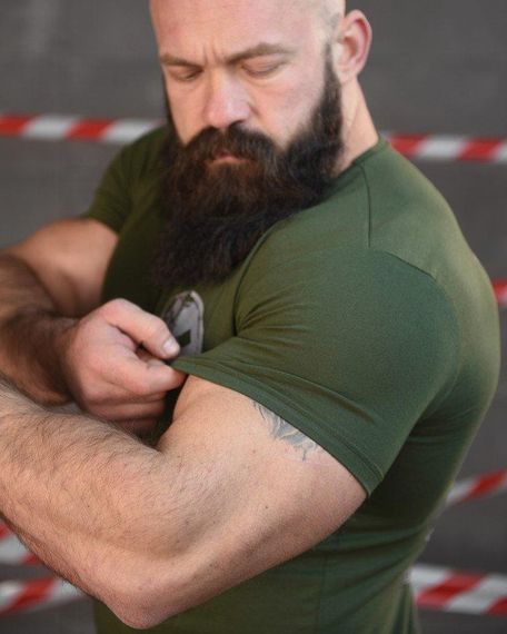 Тактична ХЛОПКОВА футболка NECRONIMICON скелет олива НП5201 | Зображення 5