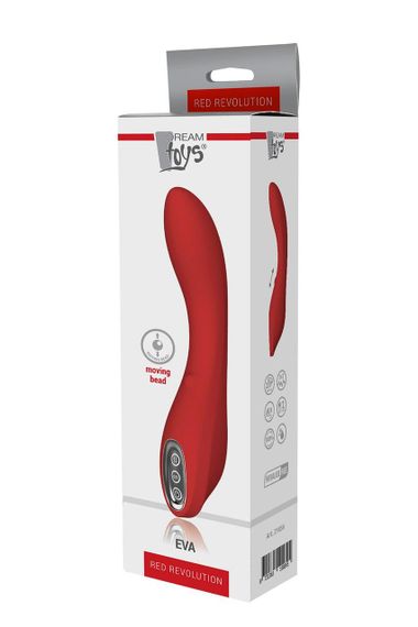 Вібратор силіконовий Dream Toys RED REVOLUTION EVA з рухомою кулькою 2 мотори 7 режимів IPX7 водонепроникний | Зображення 2