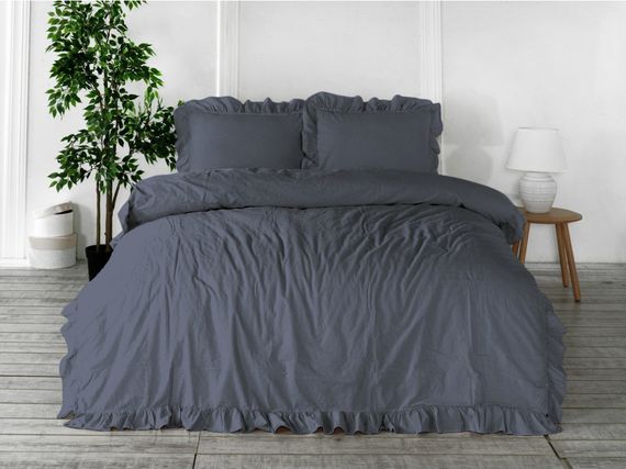 Постільна білизна Limasso Stonewashed Exclusive Ranforse 200 х 220 см Natural Grey