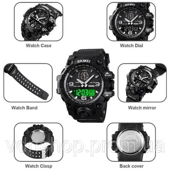 Тактичні військові годинники для ЗСУ SKMEI, Годинники для риболовлі та активного відпочинку PG-64 | Зображення 7