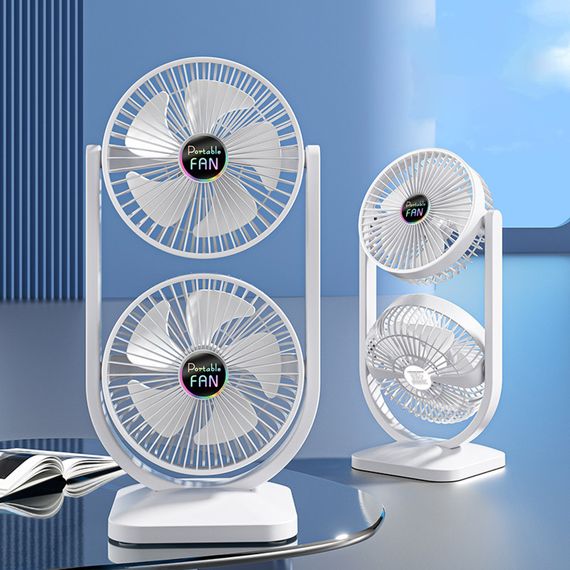 Настільний вентилятор S30 Dual-Fan 3000mAh White | Зображення 1