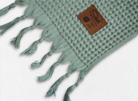 Вафельне покривало Sikel 210×240 см. Carel Yesil | Зображення 1