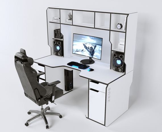 Геймерский стол ZEUS Viking-4L 180х92 белый | Зображення 9