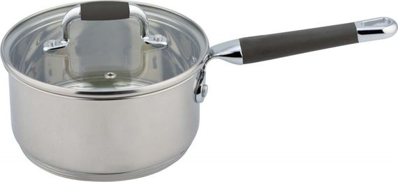 Кухонний ковш Con Brio CB-1014, 0.65 л, 12 см, з нержавіючої сталі з кришкою, для всіх типів плит