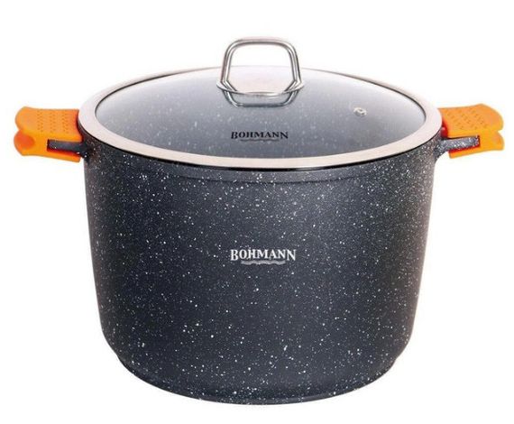Каструля казан Bohmann BH-7351-24-MRB 24 см 5.7 л подвійне дно мармурове покриття